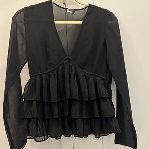 The Kooples black mesh top